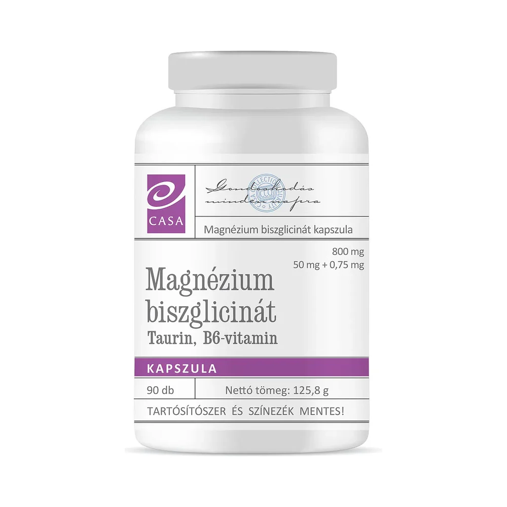 CASA Magnézium Biszglicinát,Taurin,B6-vitamin kapszula 90 db