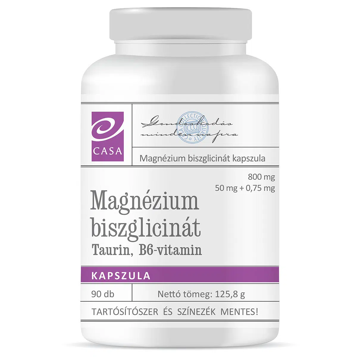 CASA Magnézium Biszglicinát,Taurin,B6-vitamin kapszula 90 db
